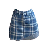 Asymmetrischer blauer Karorock